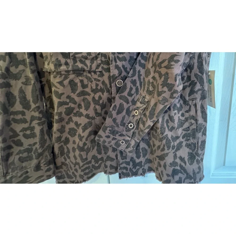 Pistola Jagged Leopard Print Utility Military Jacket Women's Size Medium - Picture 4 of 10